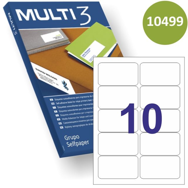 Comprar Etiquetas Multi3 10499 tamaño 99.1x57 Caja 100 hojas A4