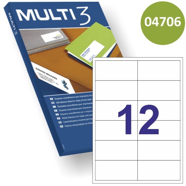 Comprar Etiquetas Impresora Láser Inkjet 97x42.4 corresp APLI 01288