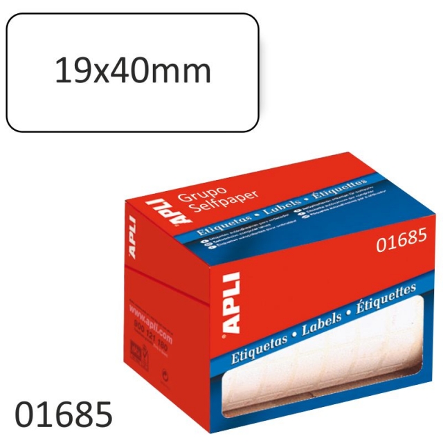 Comprar Etiquetas Rollo Apli 1685 - 19x40 mm - 2000 Uds.