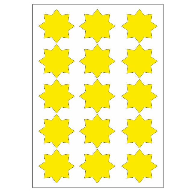 hoja estrellas amarillas fluorescente apli 10370