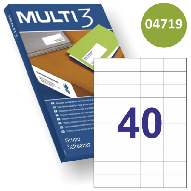 Comprar Etiquetas para impresora 52,5x29,7, 40x corresp. Apli 01286