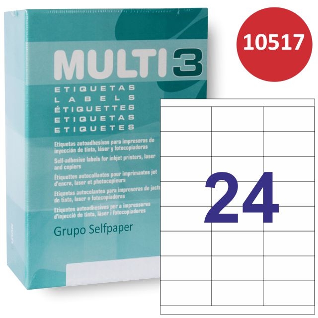 multi3 10517 etiquetas impresora 24x hoja 500 h