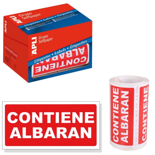 rollo etiquetas contiene albaran apli 00295