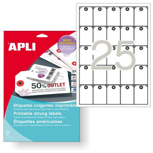 Comprar Tarjetas Colgantes Imprimibles Apli 10234 36x53 10h