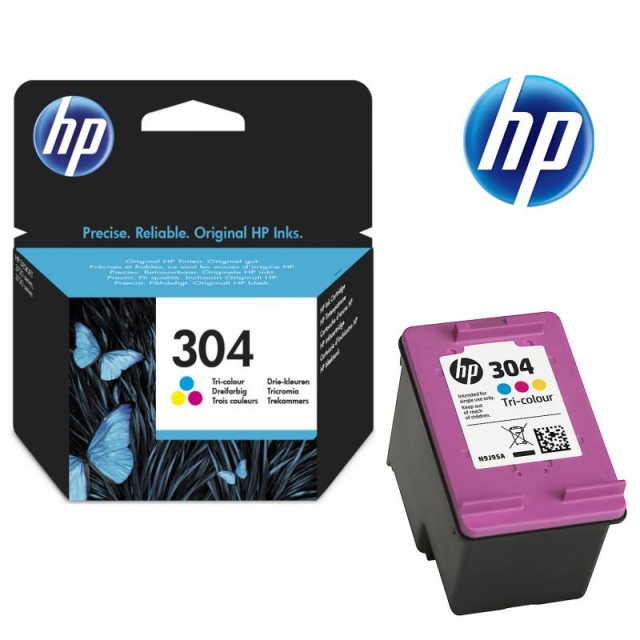 cartucho hp 304 color original n9k05ae tri color