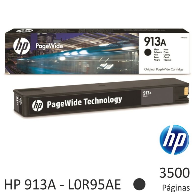 cartucho hp l0r95ae   913a negro, original pagewid