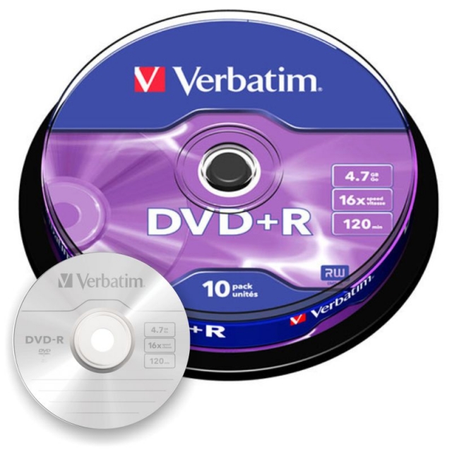 Comprar DVD+R Verbatim Bobina spindle 10 dvd 4,7 GB 16x AZO