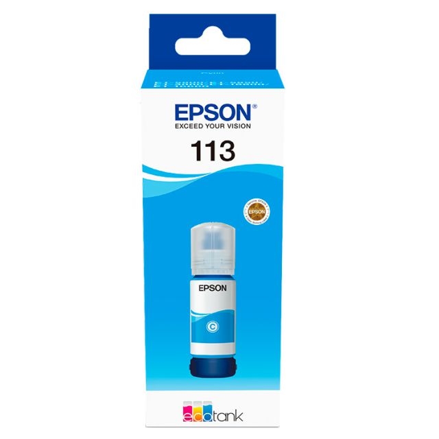 Comprar Epson Ecotank 113 color cyan azul, tinta original