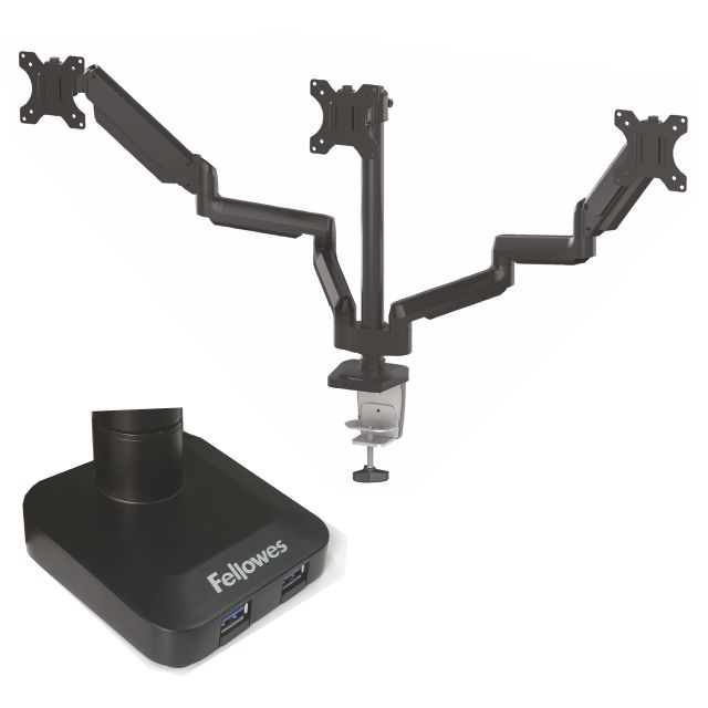 Fellowes Bras, soporte para dos pantallas vertical con pata