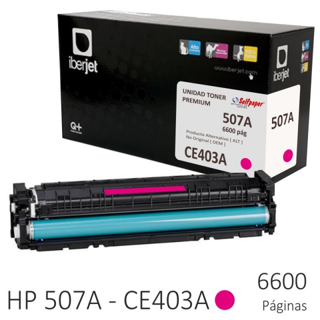 Comprar HP CE403A 507A Compatible, Toner Magenta 6600 Pags.