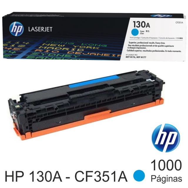 hp cf351a toner original 130a color azul cyan