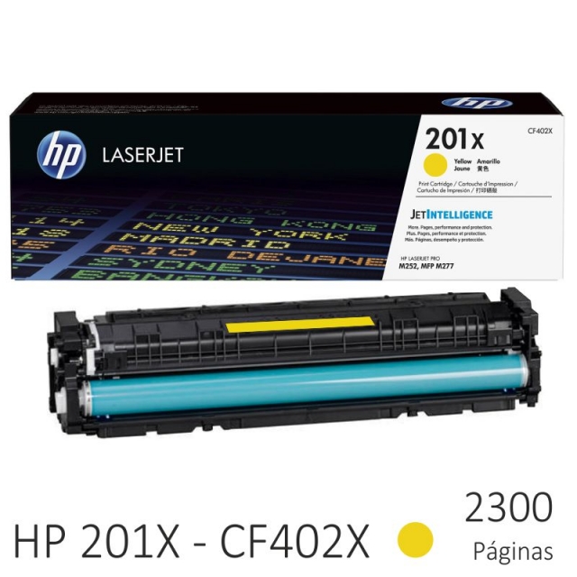Comprar HP CF402X - 201X Amarillo, Toner alta capacidad amarillo