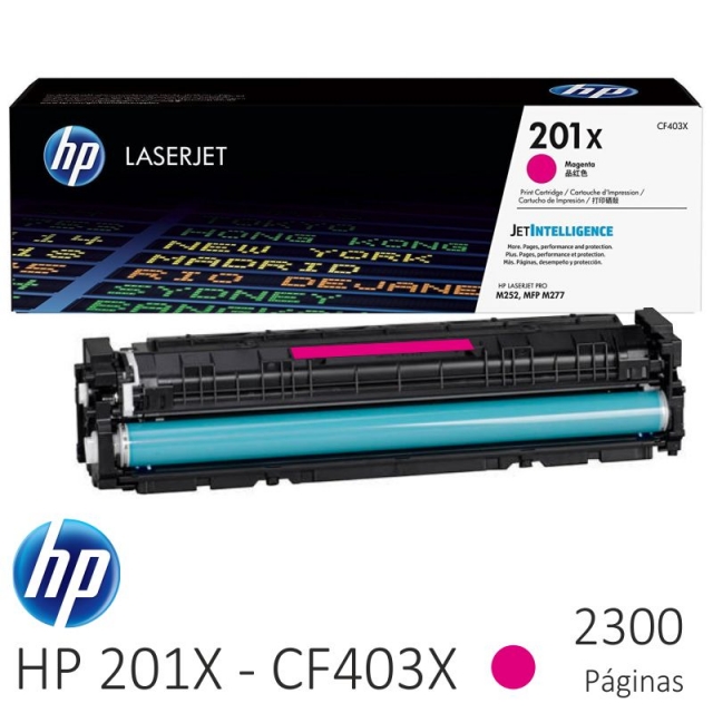 hp cf403x, 201x color magenta, alta capacidad