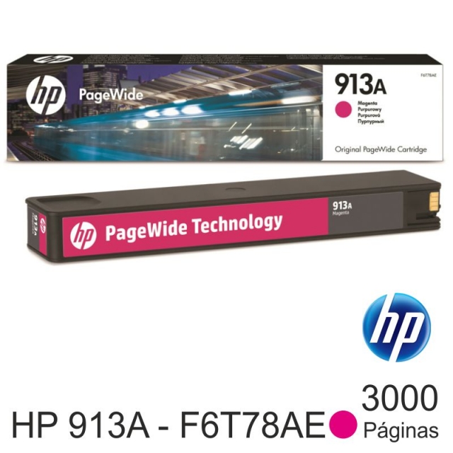 hp f6t78ae cartucho hp 913a magenta pagewide