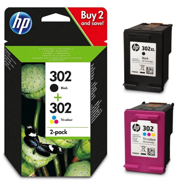 Comprar Pack Ahorro Cartuchos tinta HP 302 Negro + tricolor