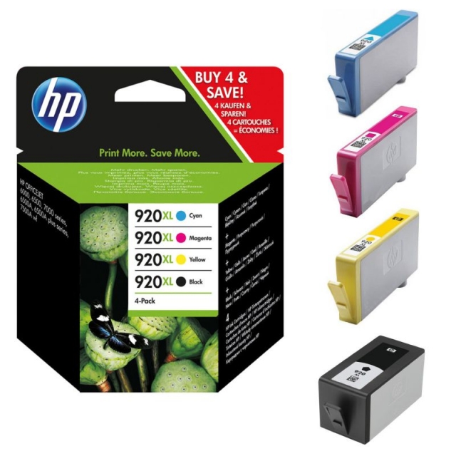 Comprar Pack Ahorro HP 920XL 4 colores tinta -1 Negro + 3 color