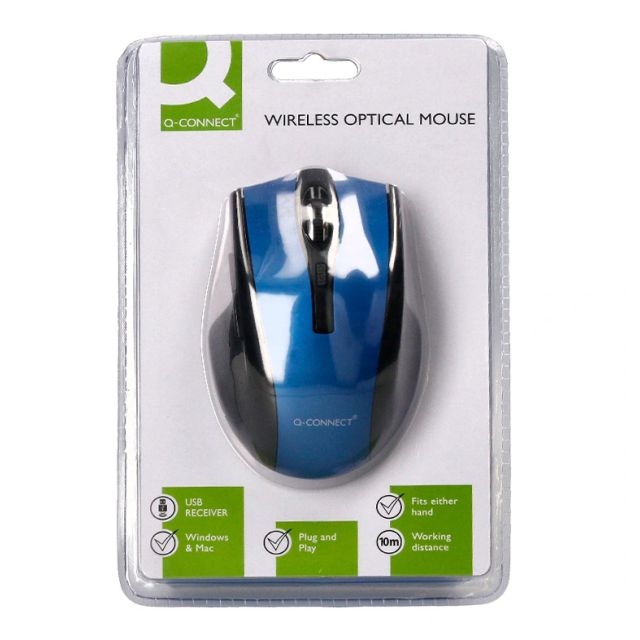 q connect kf18069 raton sin cable azul metal