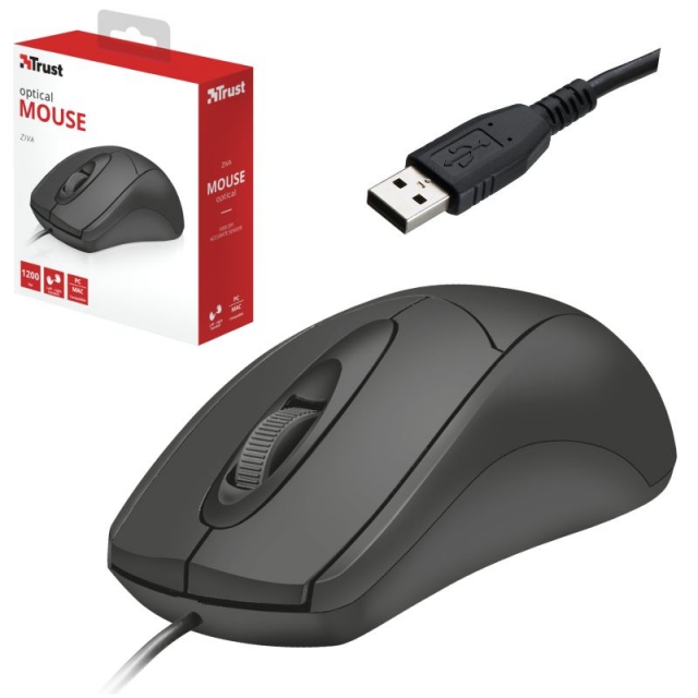 Comprar Ratón Trust Ziva óptico, cable USB, económico