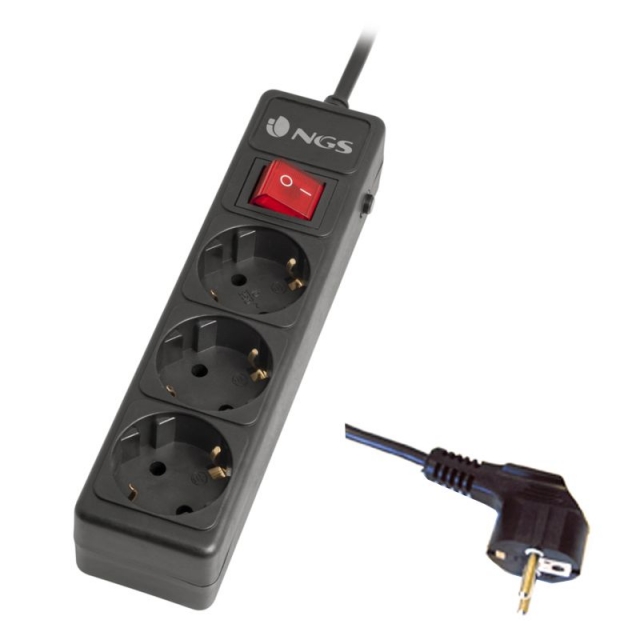 Comprar Regleta con Protección subidas tensión y picos 3 tomas