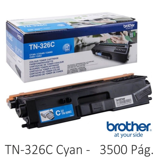toner brother tn326c cyan azul, 3500 páginas