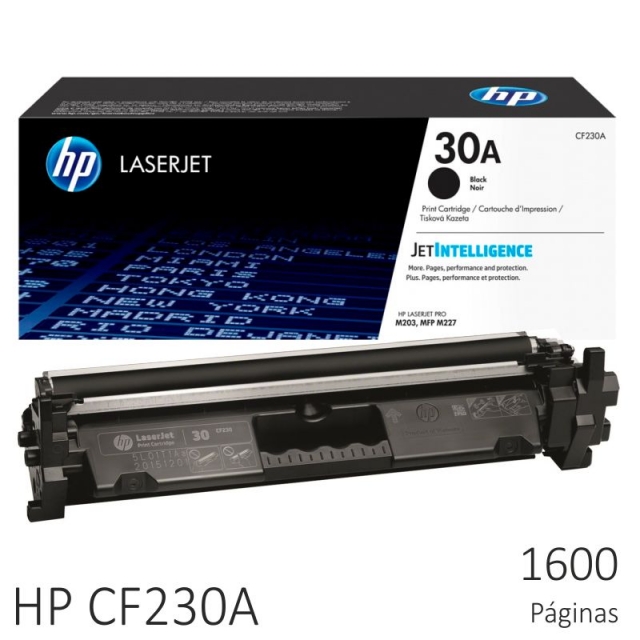Comprar Toner HP 30A CF230A, Original, 1600 pág. M203, MFP M227