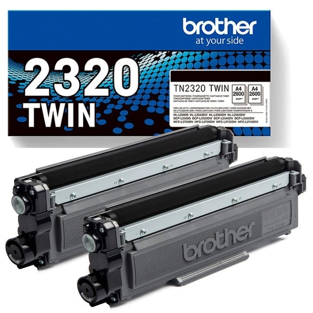 Comprar Pack 2 tóner Brother TN-2320 TN2320 TWIN originales