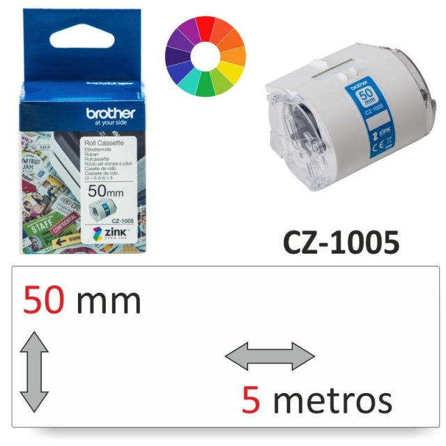 brother cz 1005 rollo de etiquetas color vc 500w