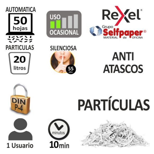 caracteristicas rexel 50x auto plus optimum