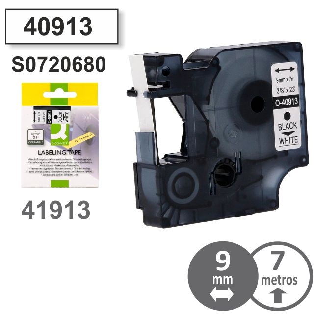 Comprar Cinta compatible Dymo 1000 D1, 40913, 9 mm negro - blanco