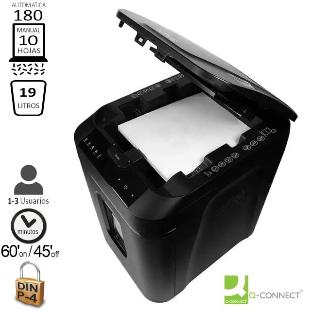 Comprar Destructora automática Q-Connect 180 hojas Nivel P-4