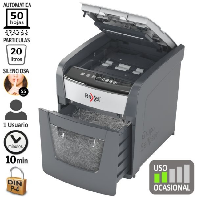Comprar Destructora Rexel Optimum Auto+ 50X EU, automática ocasional