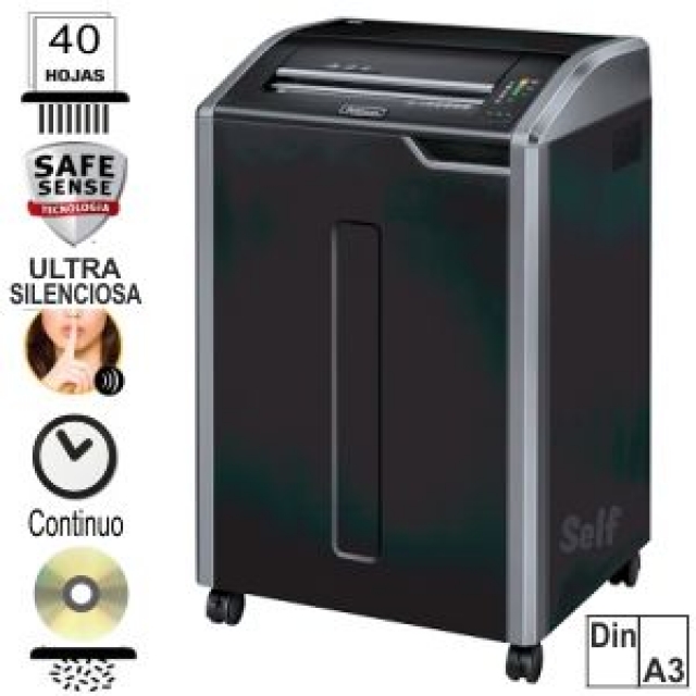 Comprar Destructora Fellowes 485i, 40 hojas Din A3 en tiras,continuo