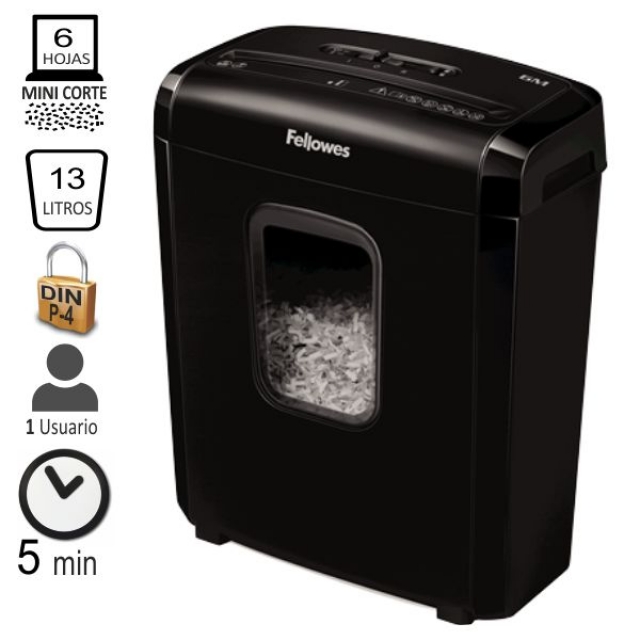 Comprar Destructora Fellowes 6M Minicorte miniparticulas 6 hjs