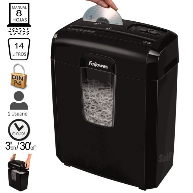 Comprar Destructora Fellowes 8CD, 8 hojas, destruye CDS
