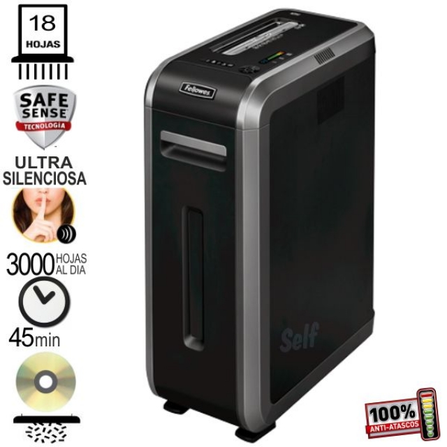 Comprar Destructora Fellowes 125i, 18 hojas en tiras, Uso Continuo