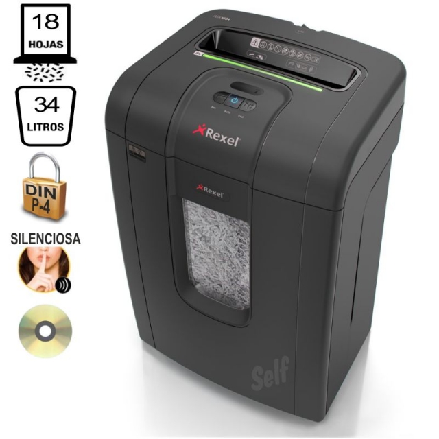 Comprar Destructora Rexel RSX1834 18 hojas particulas Antiatasco