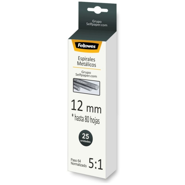 espirales metal fellowes 12 mm negro 6001102