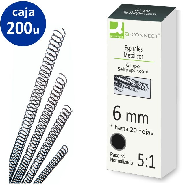 espirales metalicas fellowes 6 mm encuadernar