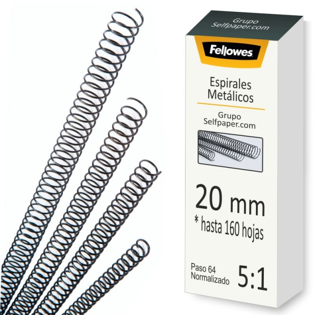 Comprar Espirales Metalicos 20 mm - hasta 160 hojas - Caja 100