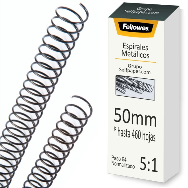Comprar Espirales metálicos de 50mm Negros paso normalizado 64 - 5:1