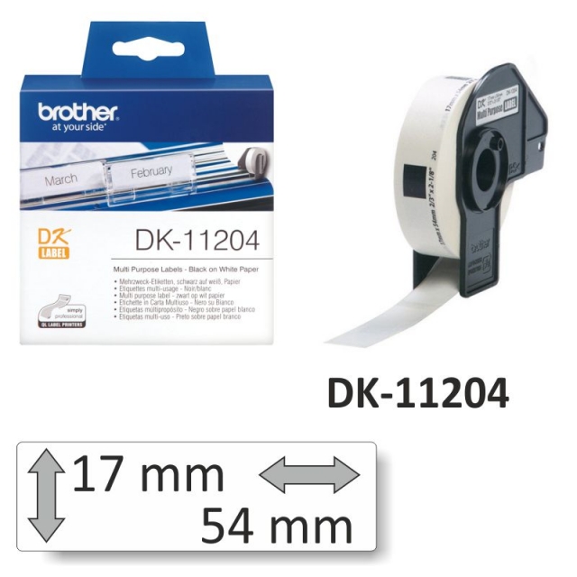 Comprar Etiquetas Brother DK-11204 rollo 17x54 400 pegatinas