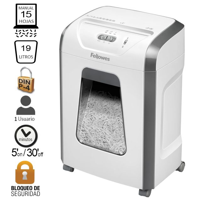 Comprar Fellowes 15C, Destructora de papel, 15 hojas, partículas P-4