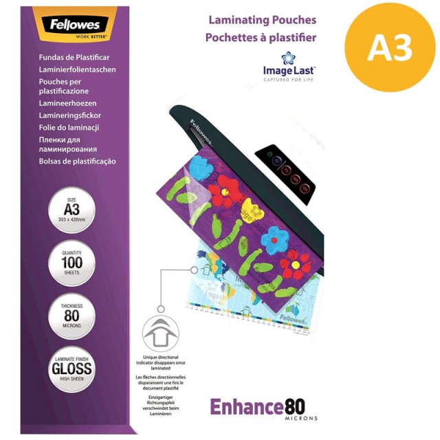 fellowes 5306207 fundas plastificar a3 80 micras