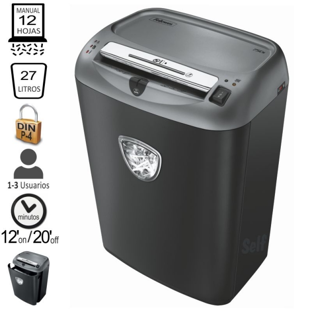 Comprar Destructora Fellowes 75Cs, 12 hojas en Particulas P-4