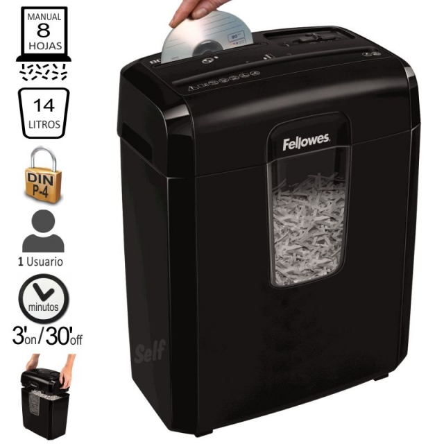 fellowes 8cd, destructora de papel y cds econmica