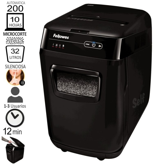 Comprar Fellowes Automax 200M Destructora automática Microcorte P-5