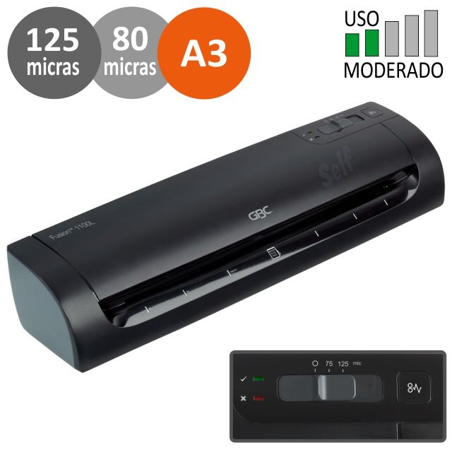 gbc fusion 1100l dia a3, plastificadora 125 micras