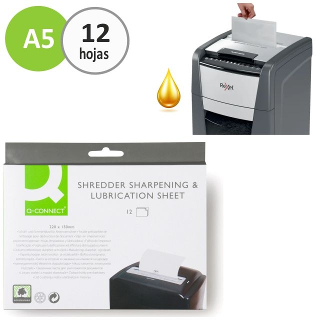 Comprar Hojas aceite lubricantes destructoras de papel Qconnect