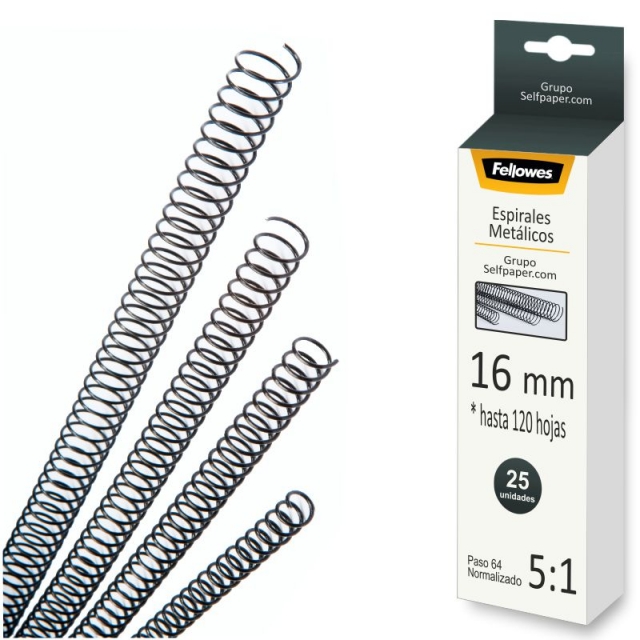 pack 25 espirales metlicos encuadernar fellowes 1