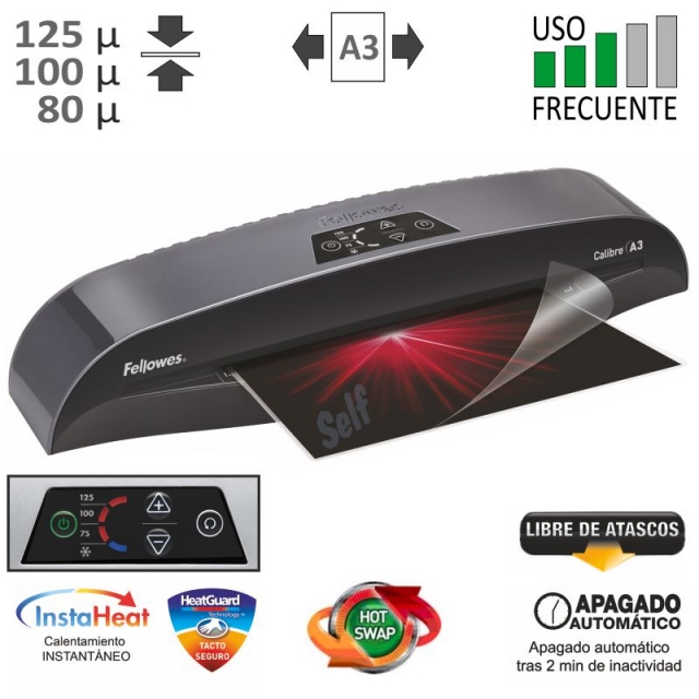 Comprar Plastificadora Fellowes Calibre A3 125 Micras Uso Frecuente